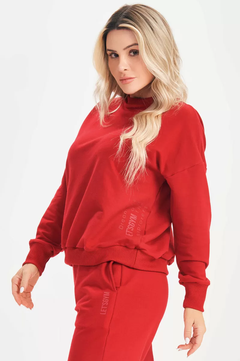 Lets Gym - Moletom Relax Vermelho - 2632VM