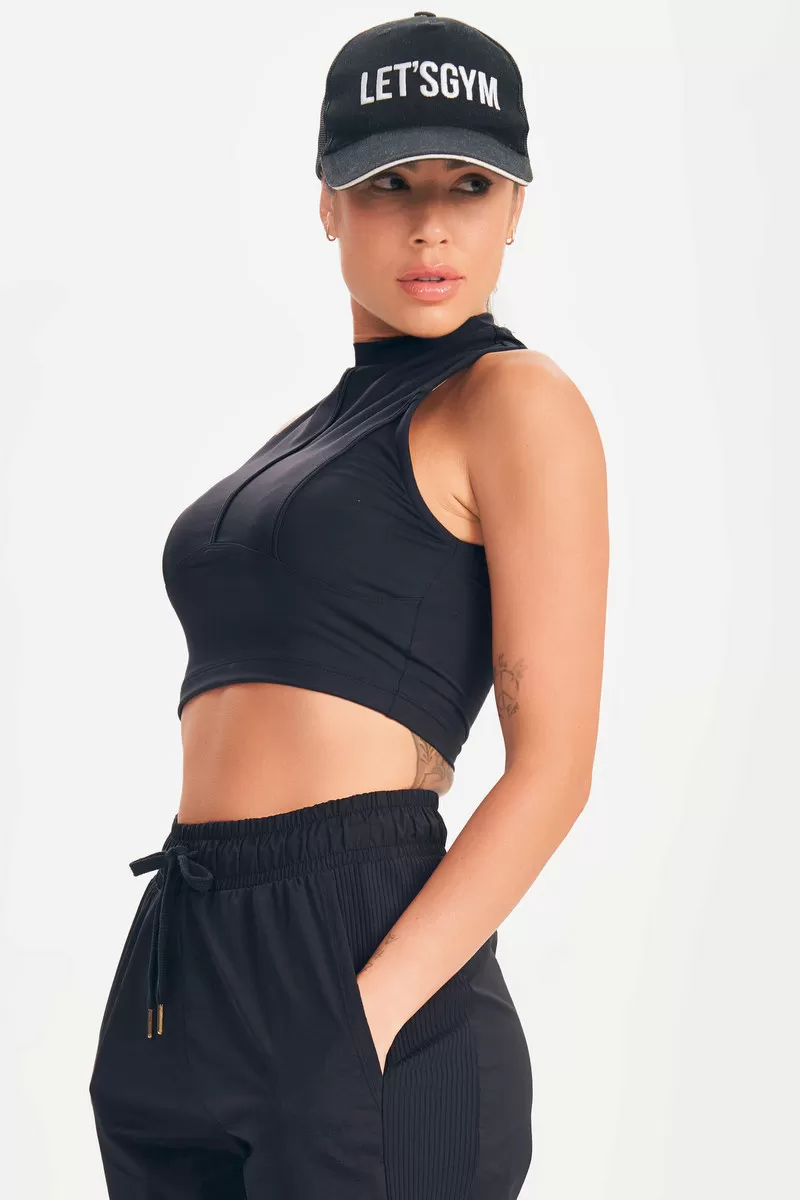 Lets Gym - Cropped Up Preto - 2645PT