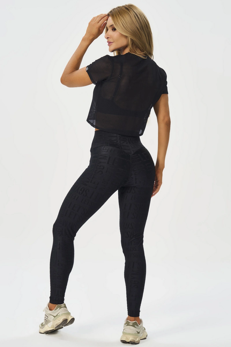 Lets Gym - Blusa Box MC Screen Preto - 2650PT