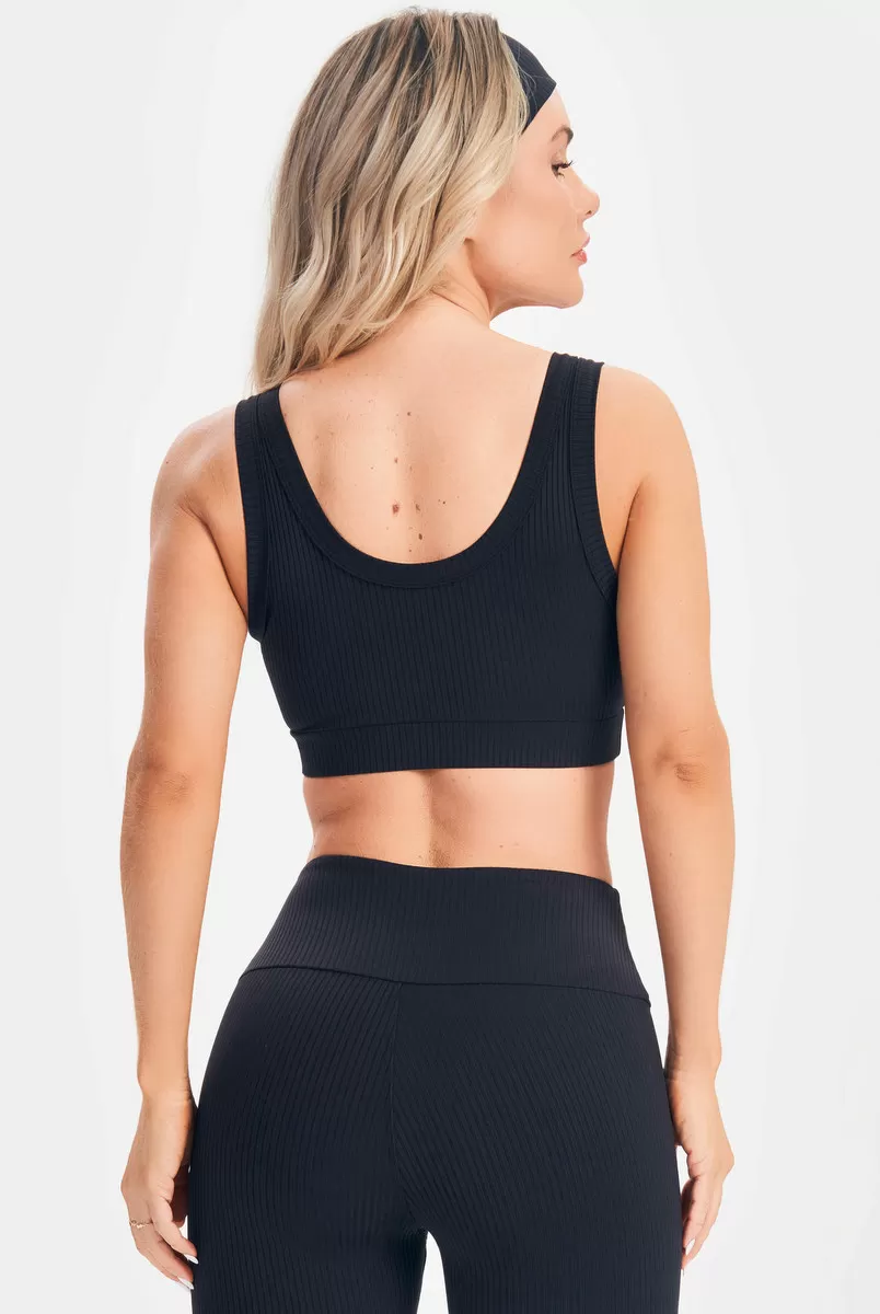 Lets Gym - Top Comfort Rib Preto - 2677PT