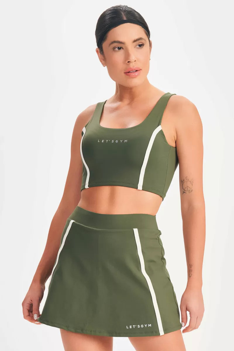 Lets Gym - Cropped Drop Shot Verde Militar - 2684VDM