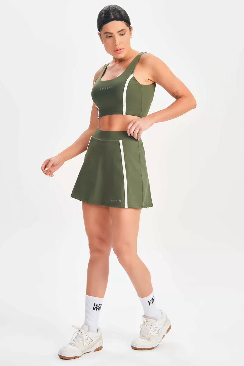 Lets Gym - Cropped Drop Shot Military Green - 2684VDM