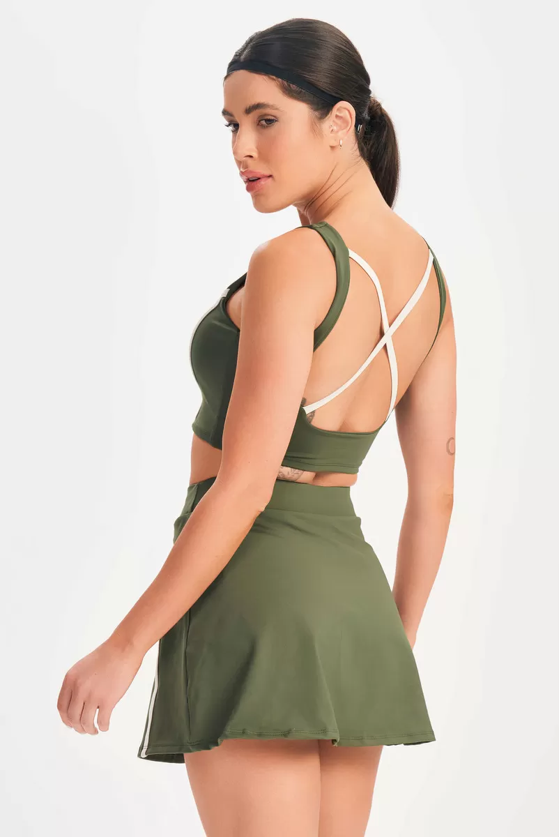 Lets Gym - Cropped Drop Shot Military Green - 2684VDM