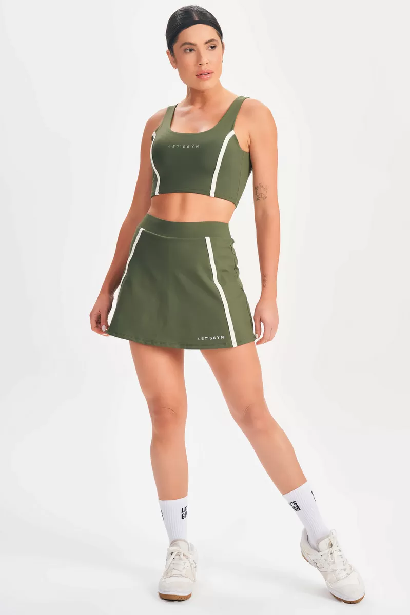 Lets Gym - Cropped Drop Shot Military Green - 2684VDM