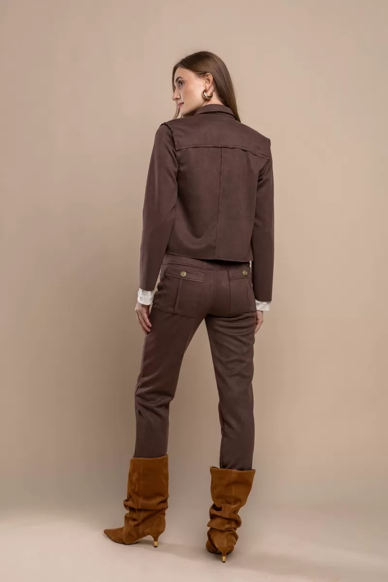 Hidrogênio - CASACO COM BOLSOS A FIO CHOCOLATE - 20458032