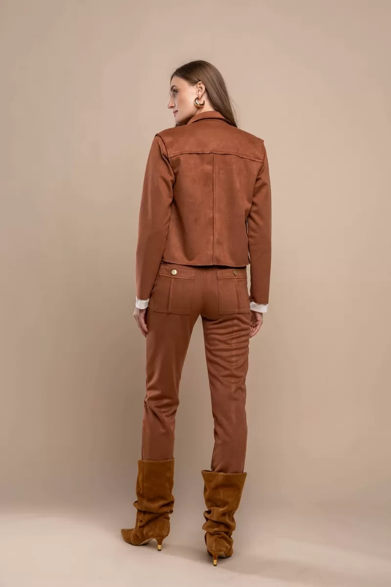 Hidrogênio - CASACO COM BOLSOS A FIO COGNAC - 20458579