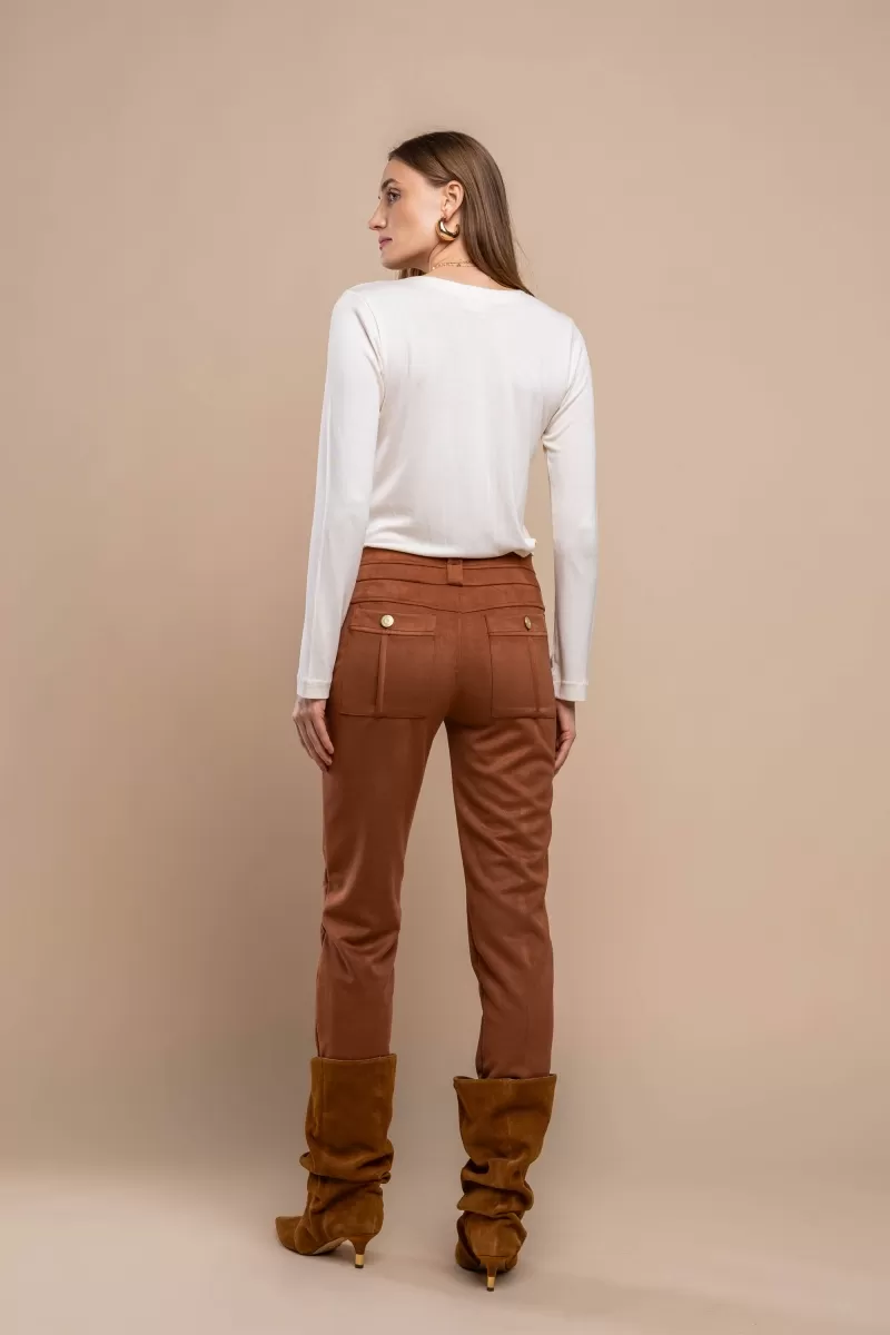 Hidrogênio - CALÇA DE PREGAS COGNAC - 20465579