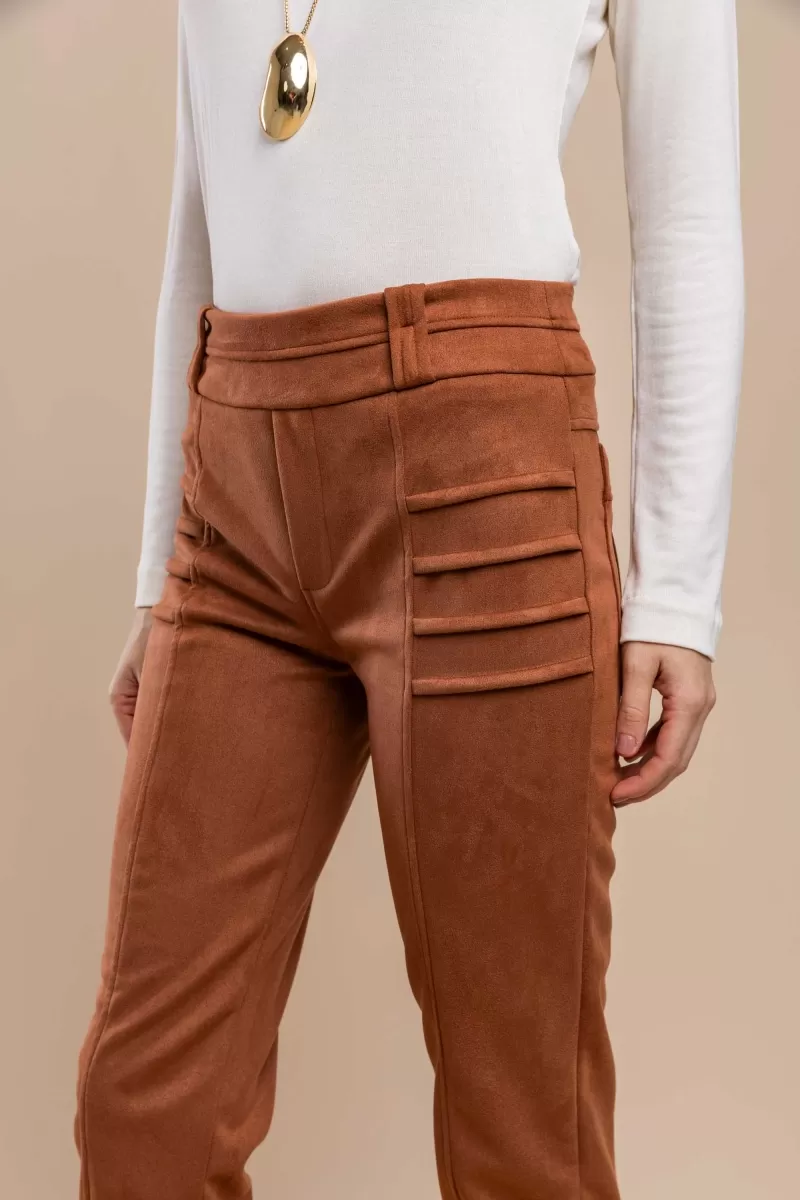 Hidrogênio - CALÇA DE PREGAS COGNAC - 20465579