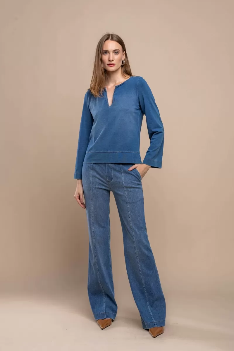 Hidrogênio - STRAIGHT PANTS WITH LAPEL IVETE JEANS - 20418042