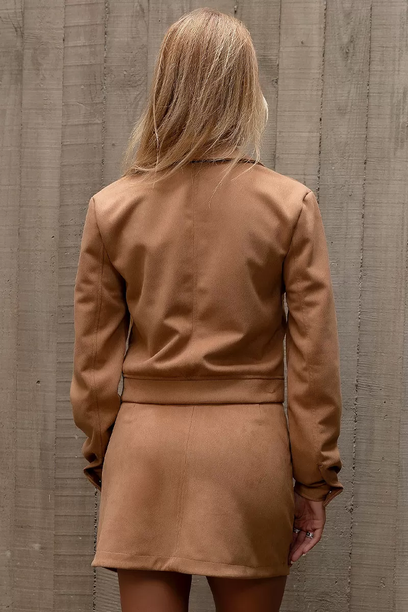 Miss Misses - Denise Jacket with Zipper Pocket Brown - 54551134