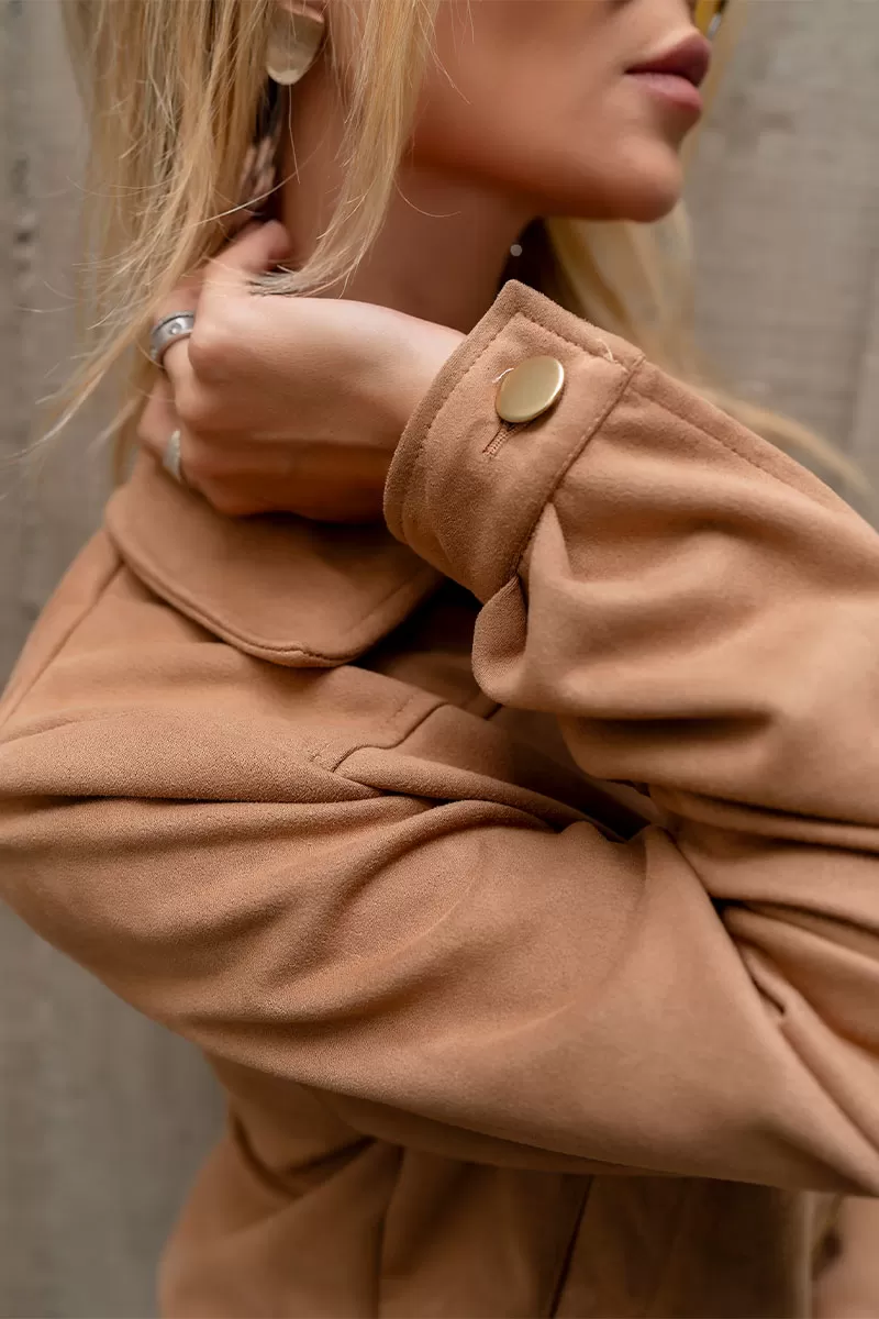 Miss Misses - Denise Jacket with Zipper Pocket Brown - 54551134