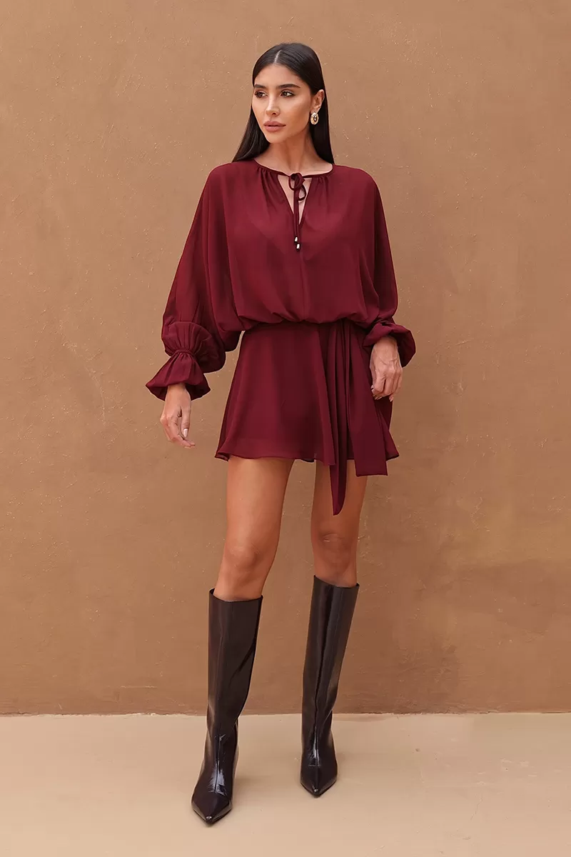 Dot Clothing - Dress Romper Dot Clothing Maple - 2692BORDO