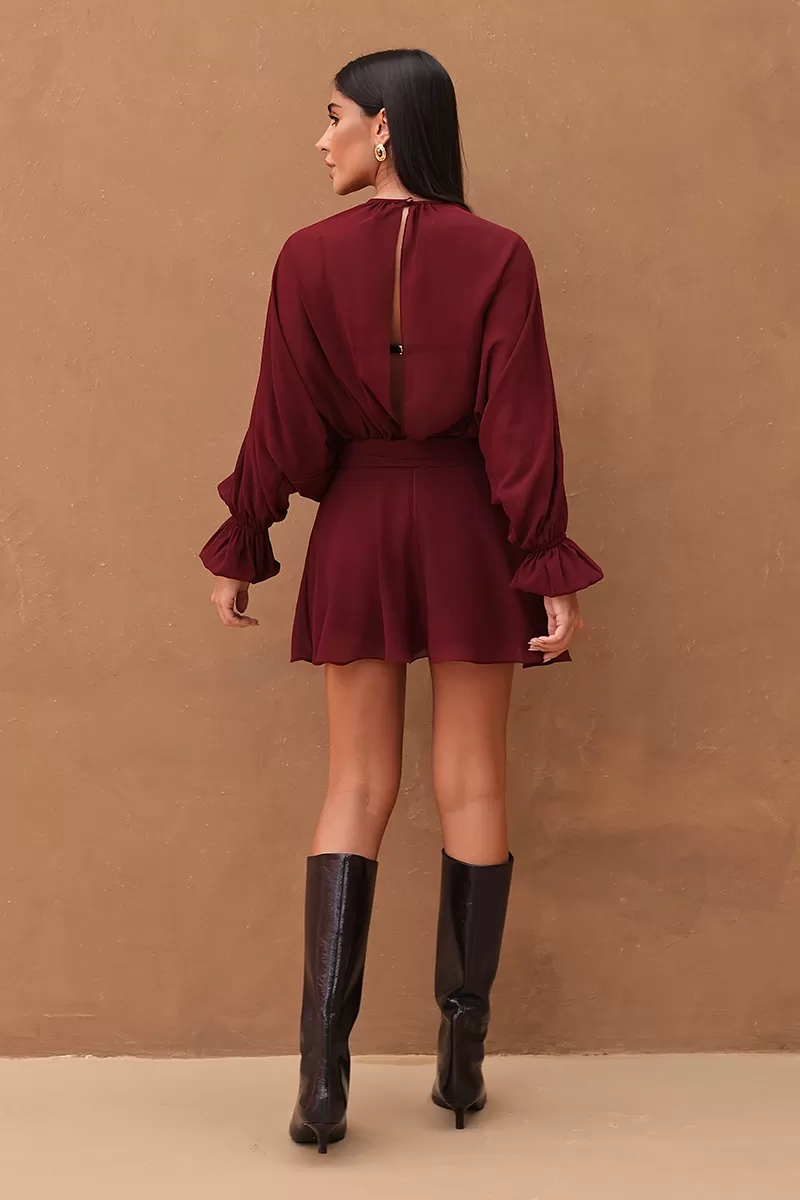 Dot Clothing - Dress Romper Dot Clothing Maple - 2692BORDO