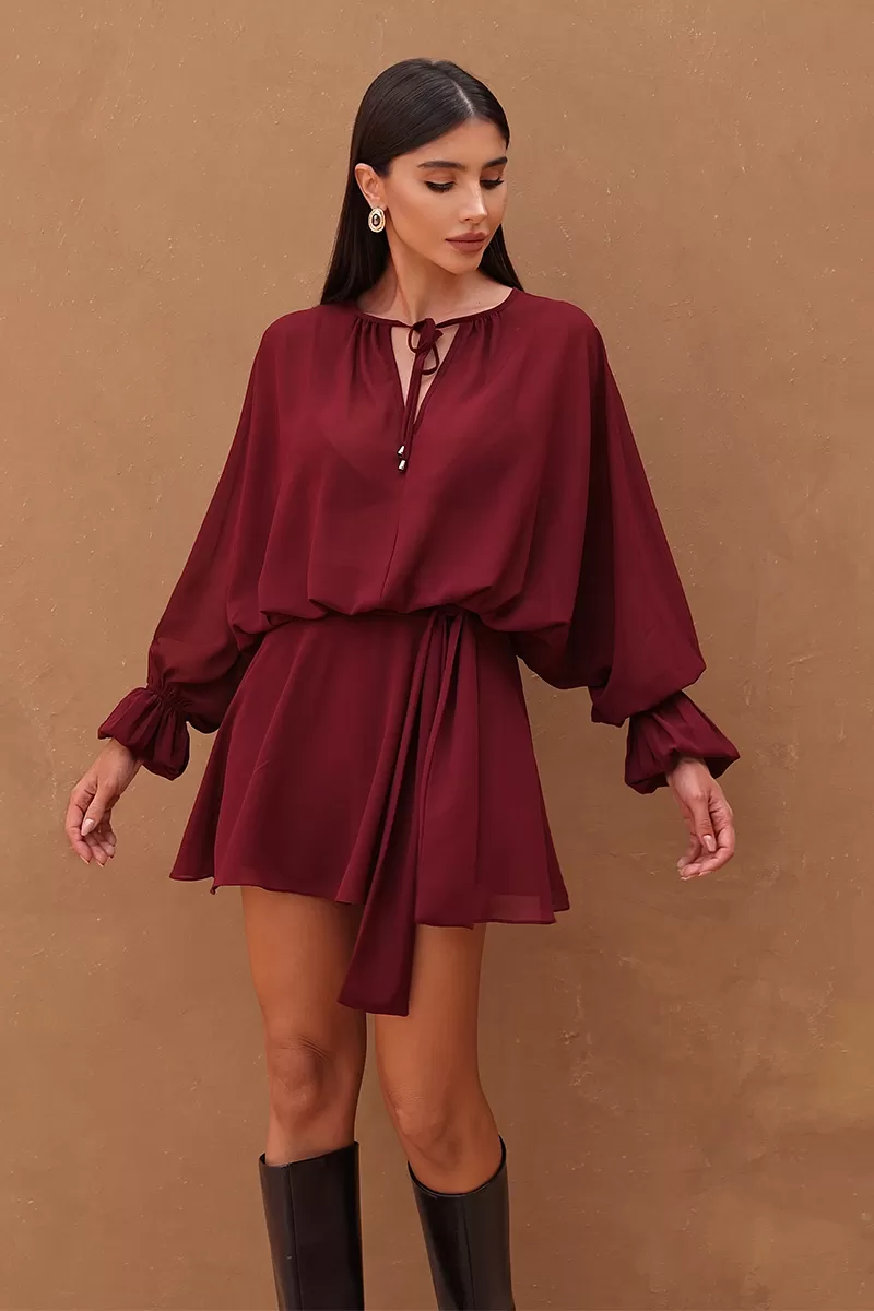 Dot Clothing - Vestido Macaquinho Dot Clothing Bordo - 2692BORDO