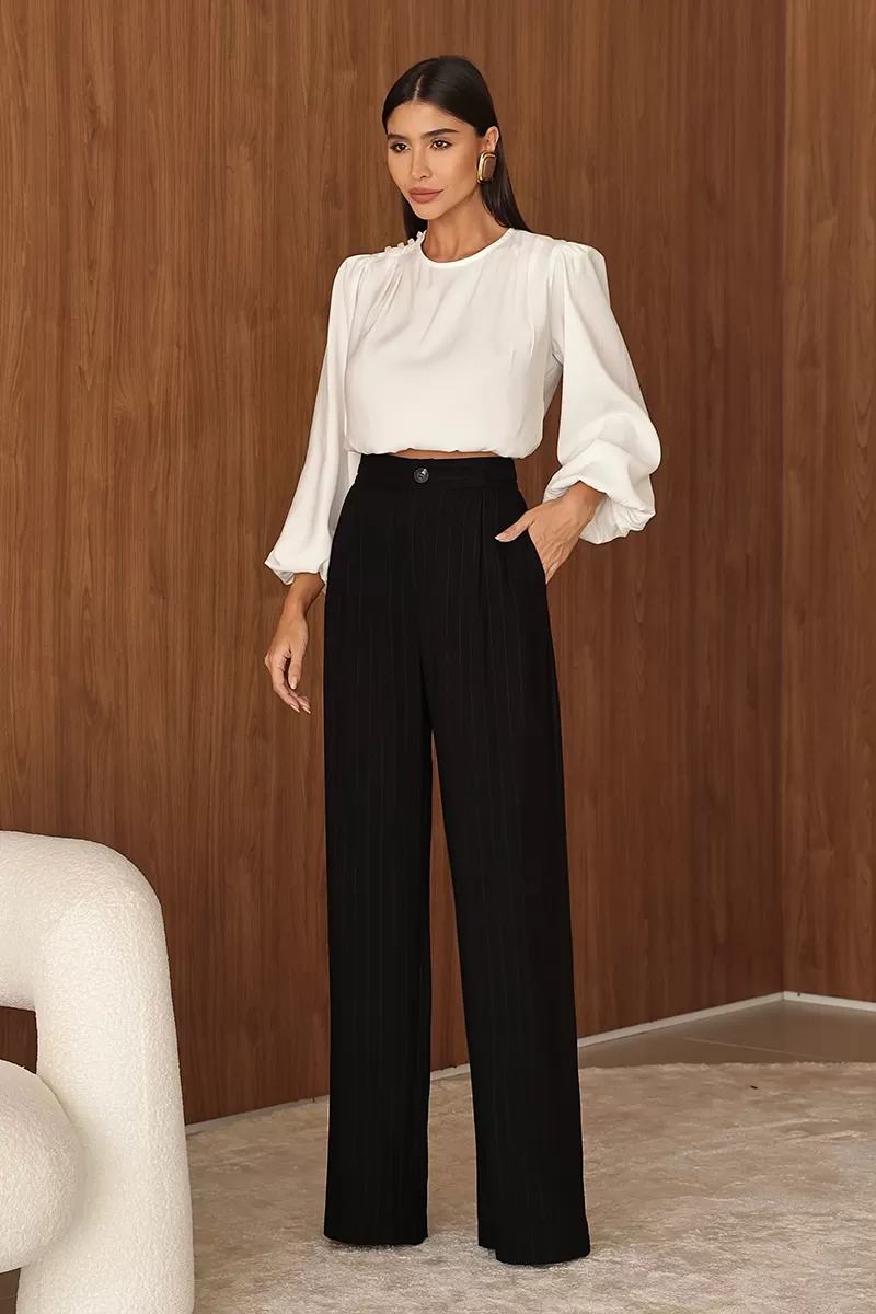 Dot Clothing - Pants Pantalona Dot Clothing Pinstripe Black - 2690PRETO
