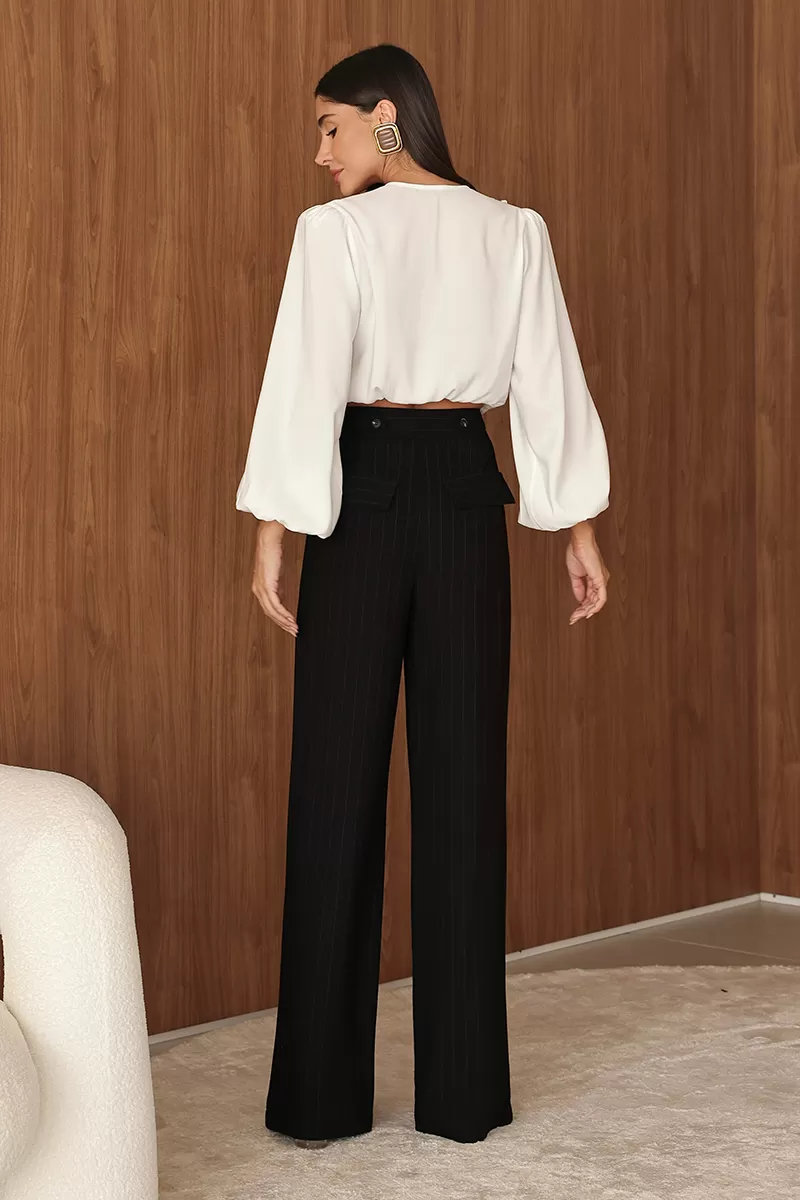 Dot Clothing - Pants Pantalona Dot Clothing Pinstripe Black - 2690PRETO