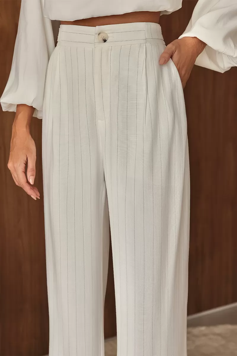 Dot Clothing - Pants Pantalona Dot Clothing Pinstripe Off White - 2690OFF