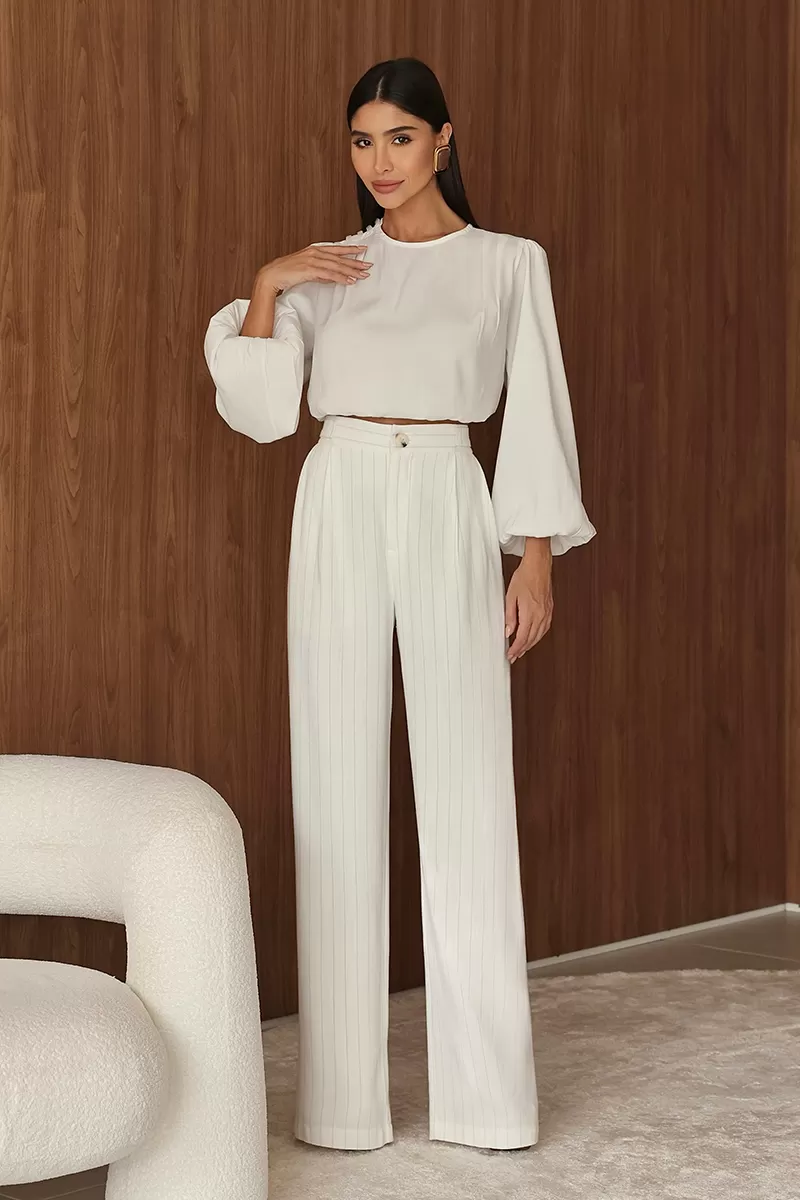 Dot Clothing - Pants Pantalona Dot Clothing Pinstripe Off White - 2690OFF