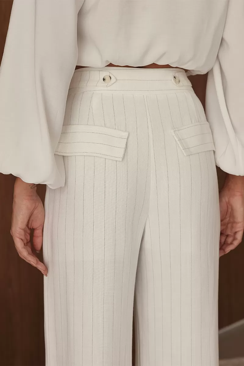 Dot Clothing - Pants Pantalona Dot Clothing Pinstripe Off White - 2690OFF
