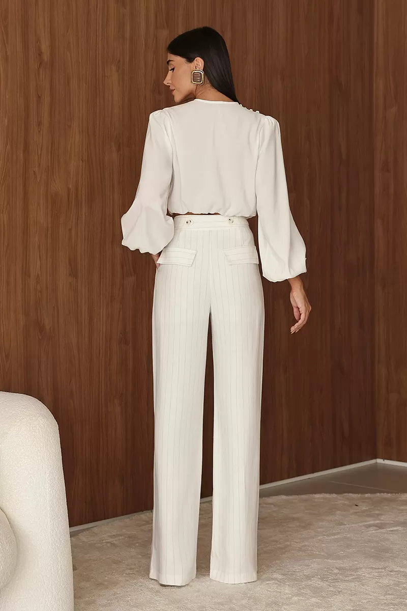 Dot Clothing - Pants Pantalona Dot Clothing Pinstripe Off White - 2690OFF