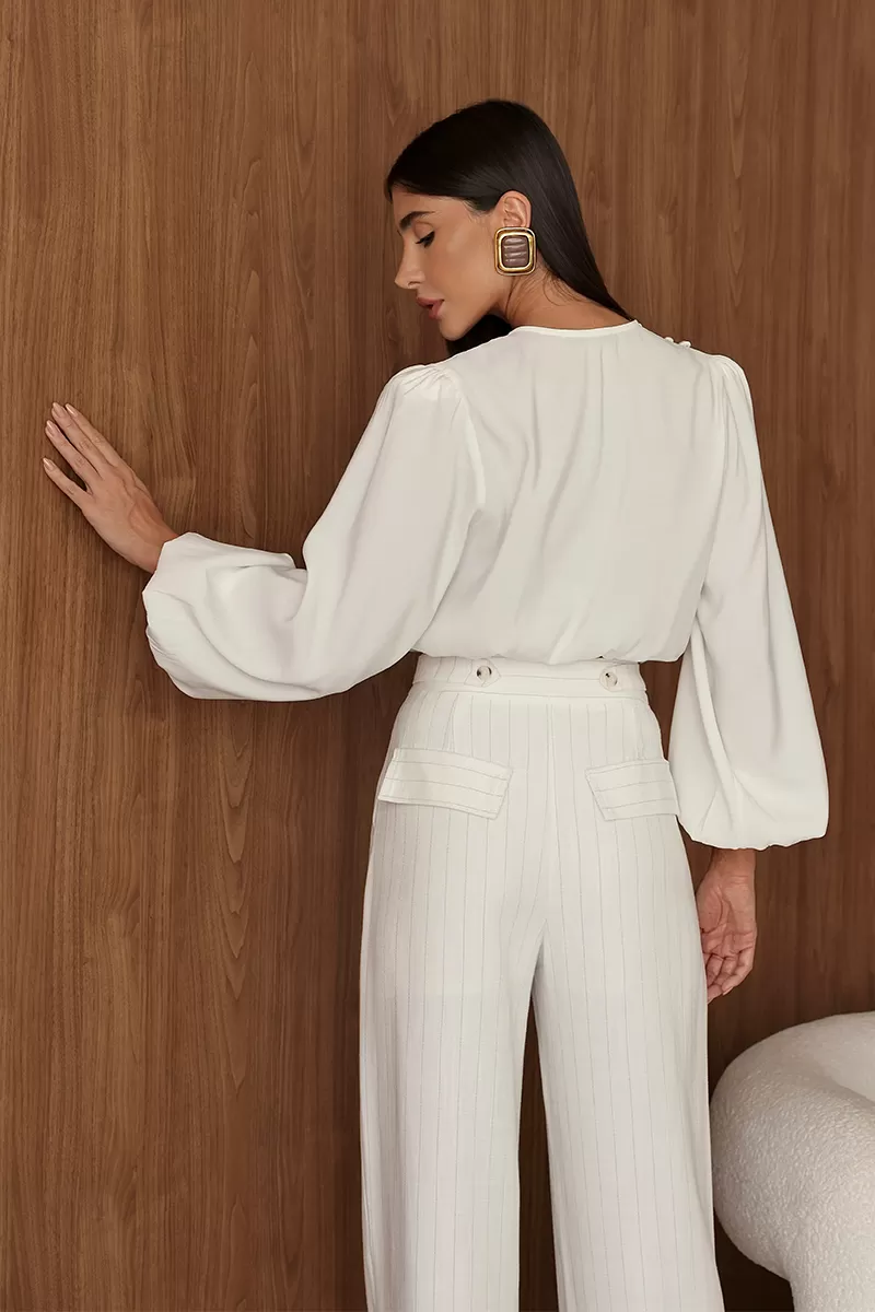 Dot Clothing - Balloon Sleeve Shirt Dot Clothing Off White - 2714OFF