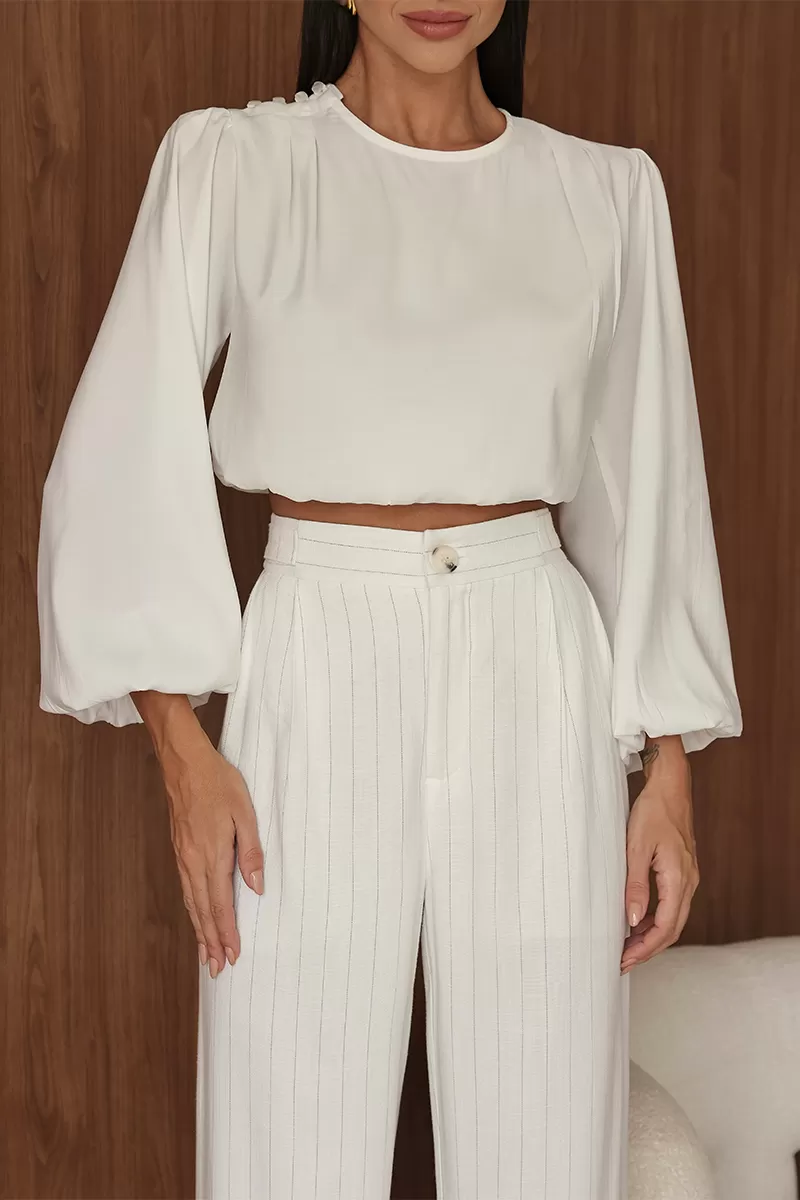 Dot Clothing - Balloon Sleeve Shirt Dot Clothing Off White - 2714OFF