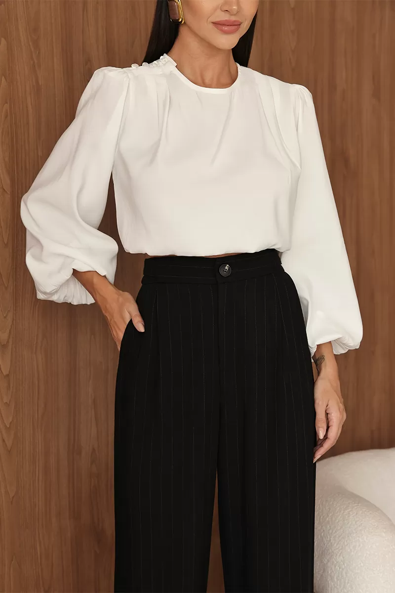 Dot Clothing - Balloon Sleeve Shirt Dot Clothing Off White - 2714OFF