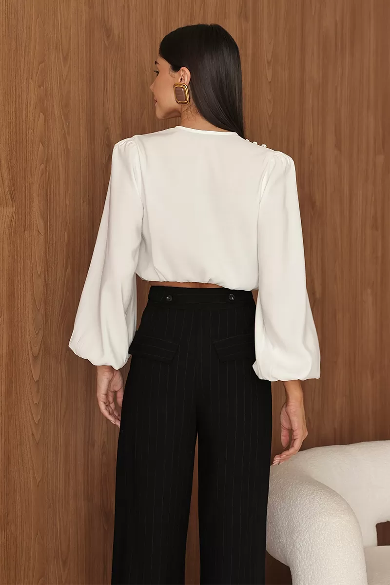 Dot Clothing - Balloon Sleeve Shirt Dot Clothing Off White - 2714OFF