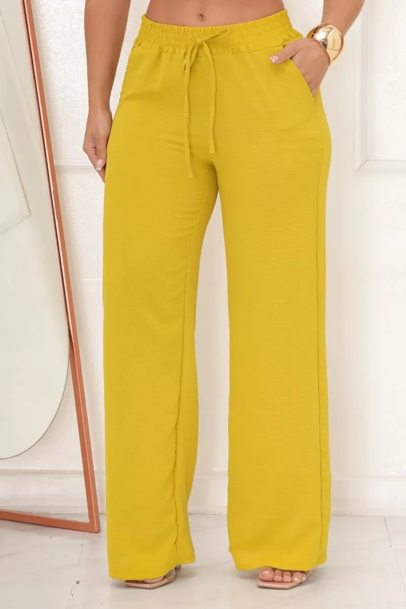 AS8 - Calça Pantalona Mostarda - AYB1007