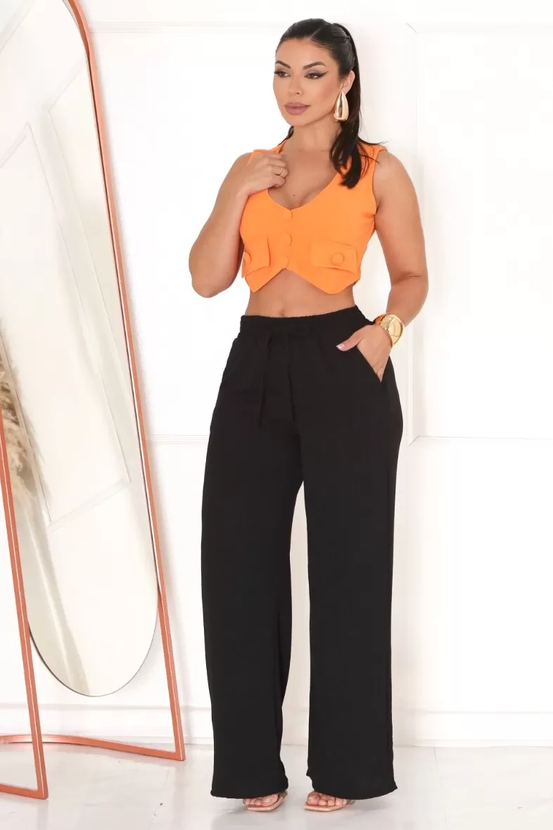 AS8 - Calça Pantalona Preta - AYB1008