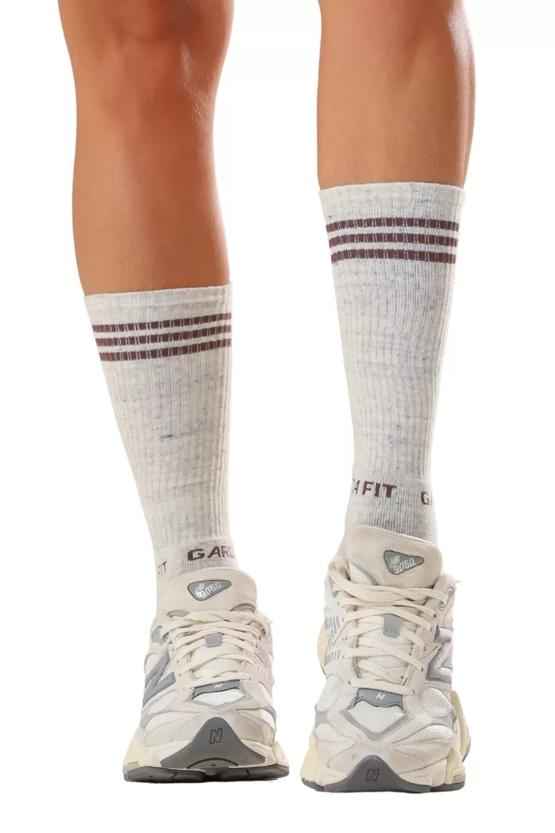 Garotafit - High-Top Socks, Mixed/Striped Pattern, Coffee - MEIA01MMU