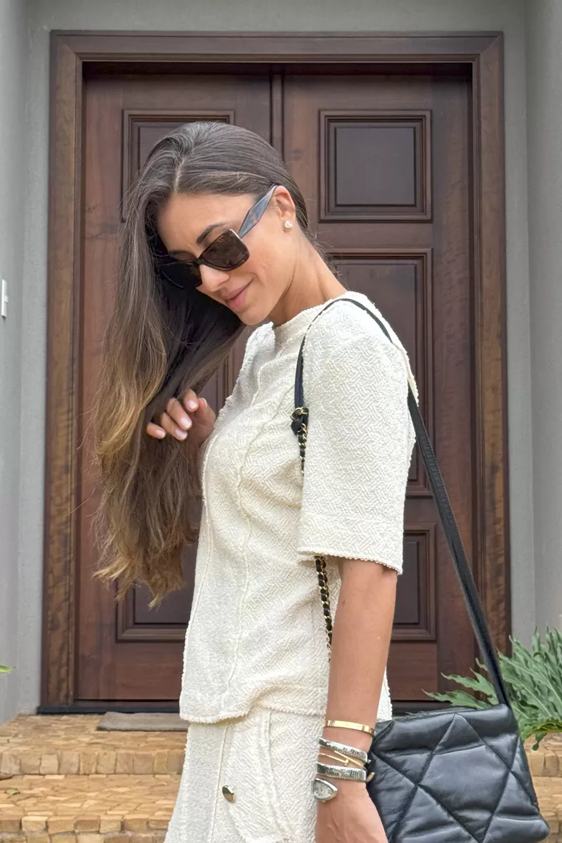 Hidrogênio - BLUSA C/ RECORTES OFF WHITE - 20392018