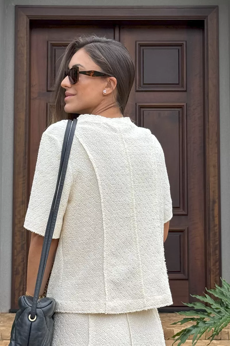 Hidrogênio - BLUSA C/ RECORTES OFF WHITE - 20392018