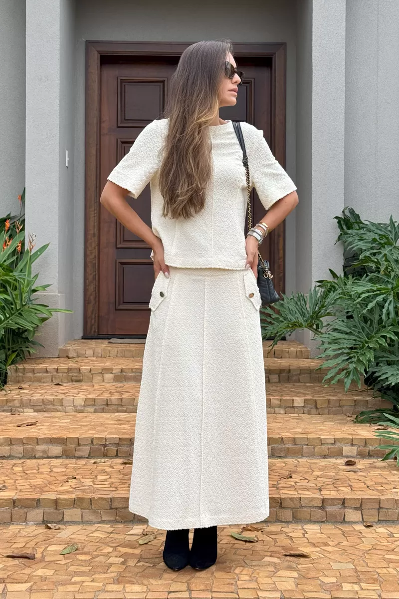 Hidrogênio - BLUSA C/ RECORTES OFF WHITE - 20392018