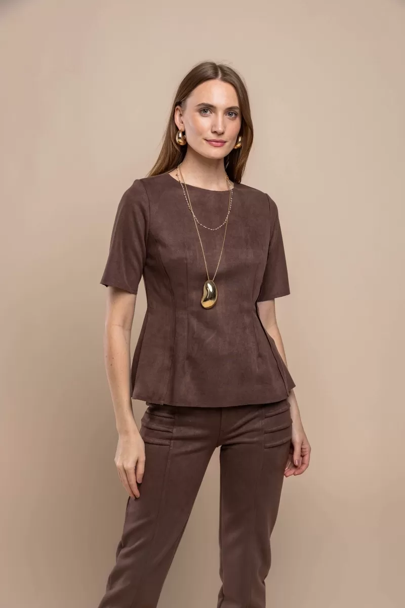 Hidrogênio - BLUSA PEPLUM CHOCOLATE - 20464032