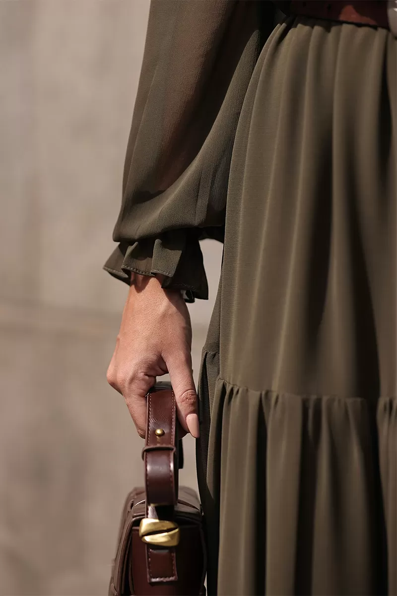 Dot Clothing - Dot Clothing Off-the-Shoulder Longuete Dress in Green - 2693VERDE