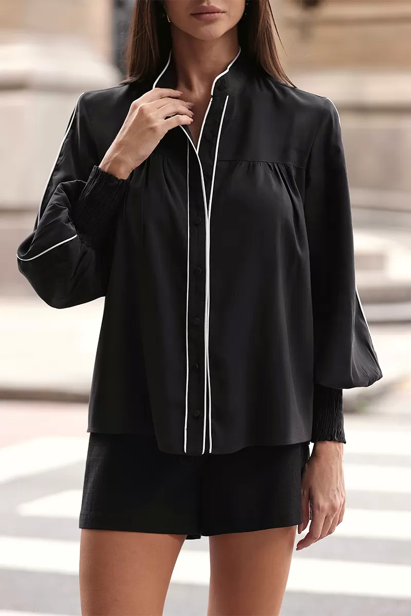 Dot Clothing - Dot Clothing Black Bias Shirt - 2691PRETO