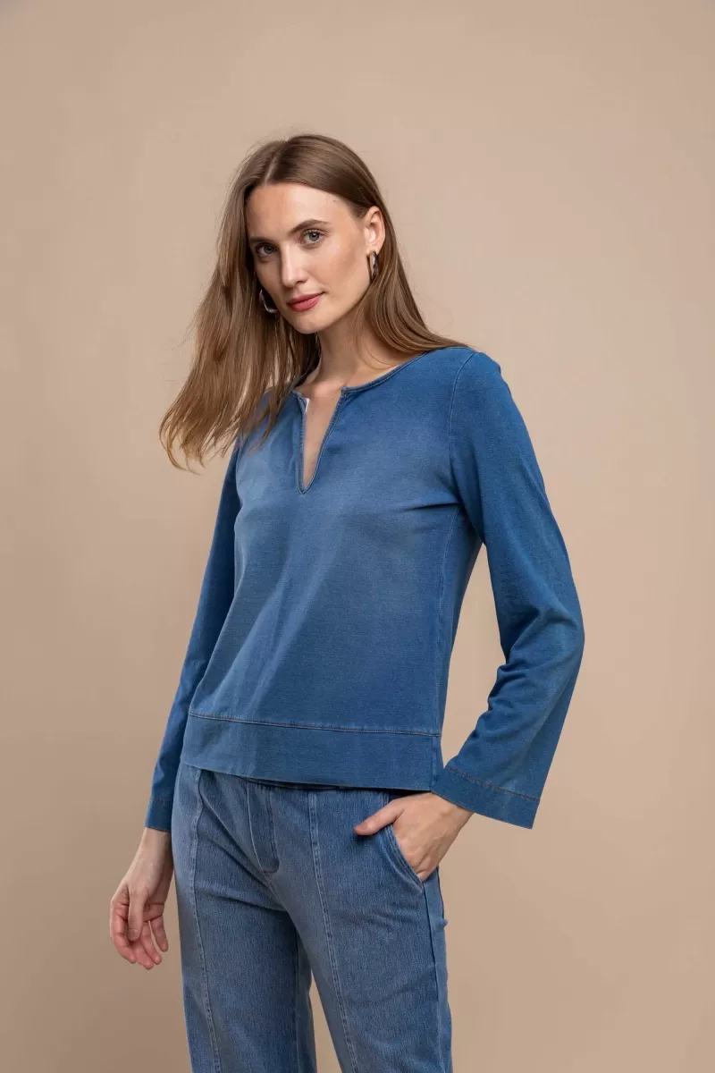 Hidrogênio - LONG SLEEVE JEANS BLOUSE - 20417042
