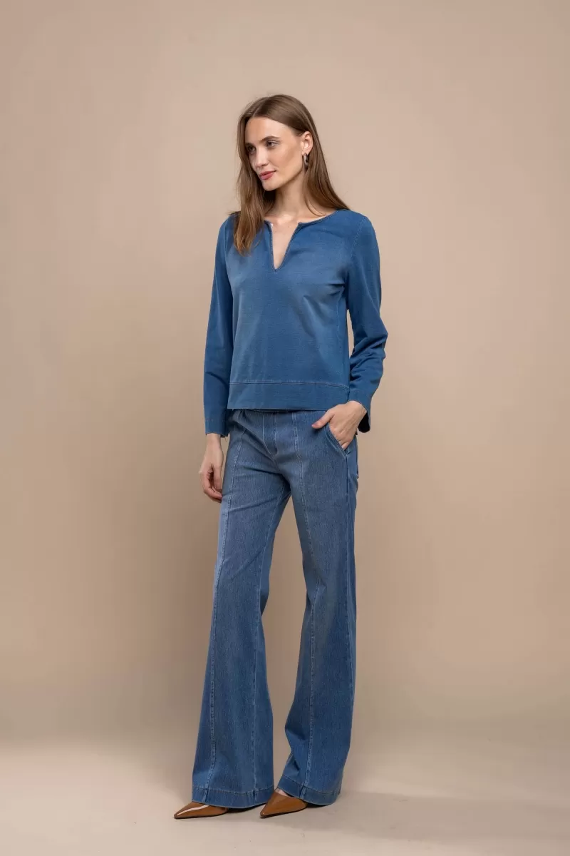 Hidrogênio - LONG SLEEVE JEANS BLOUSE - 20417042