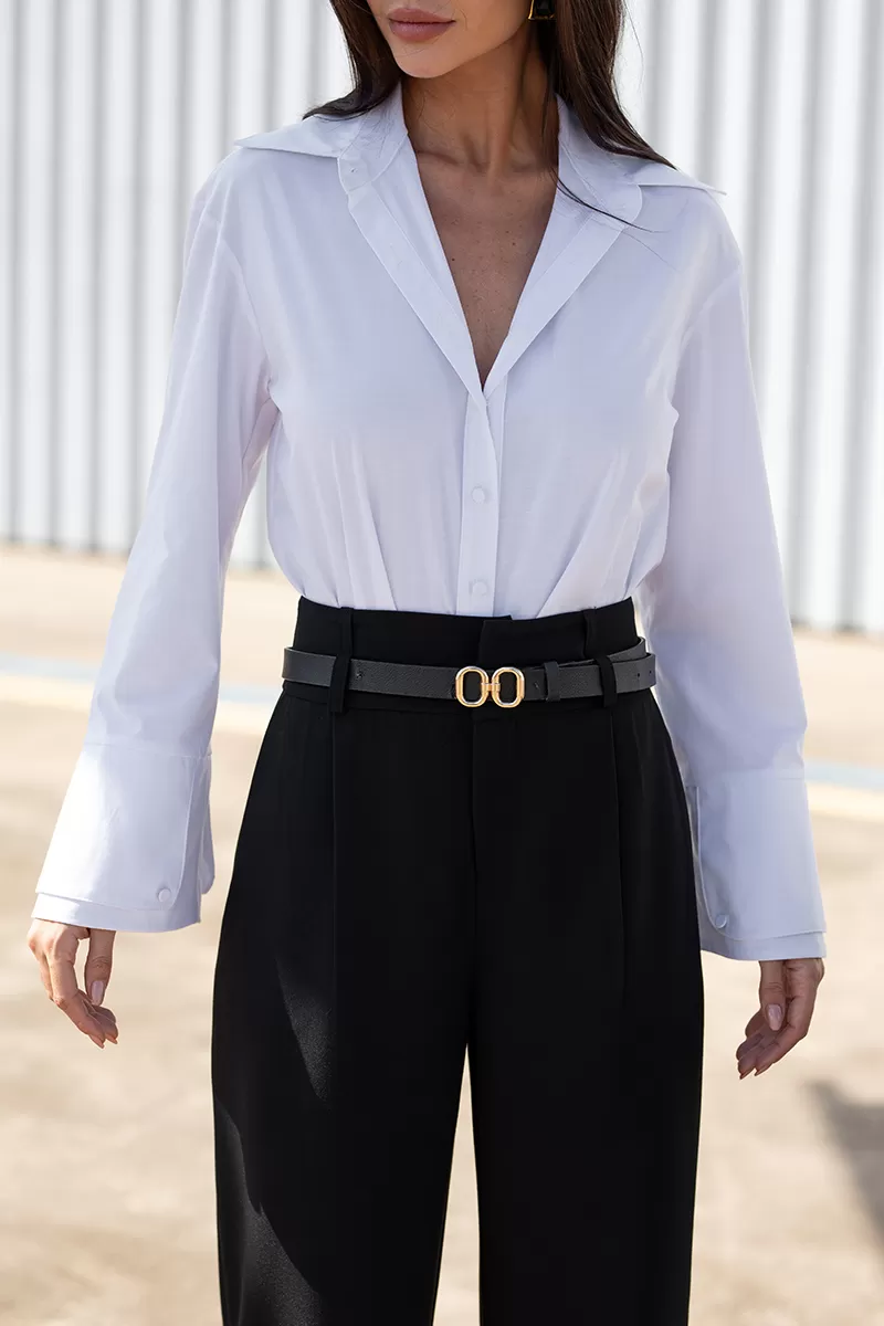 Dot Clothing - Dot Clothing Double Bell Sleeve White Shirt - 2728BRANCO