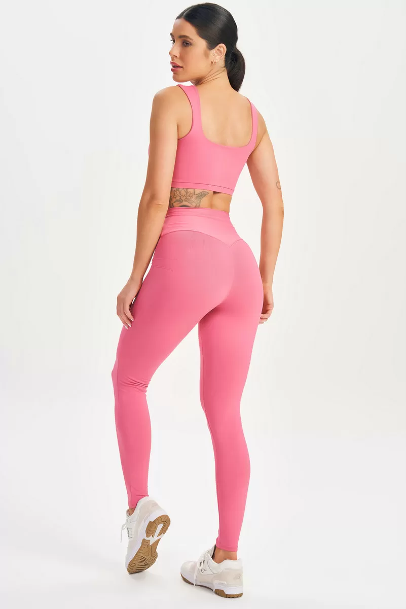 Lets Gym - Stylish Pink Vintage Leggings - 2570RV
