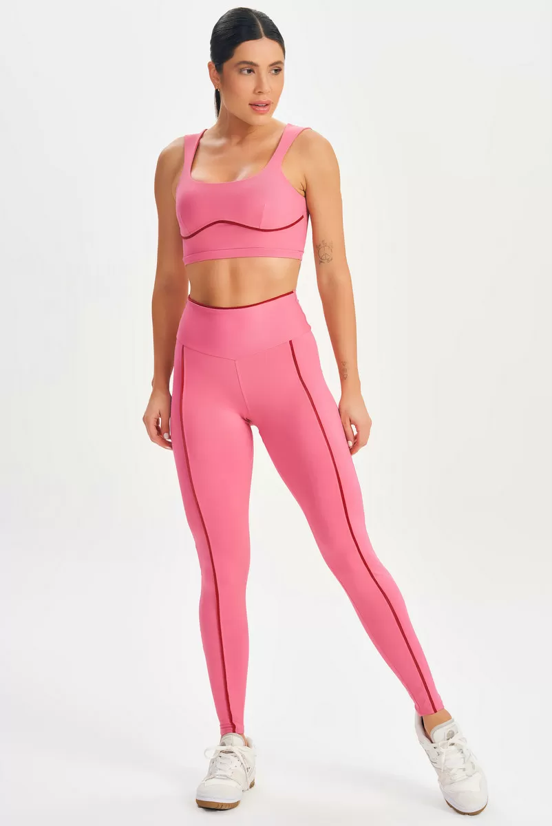 Lets Gym - Stylish Pink Vintage Leggings - 2570RV