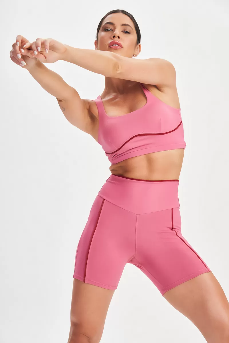 Lets Gym - Shorts Estilous Rosa Vintage - 2571RV