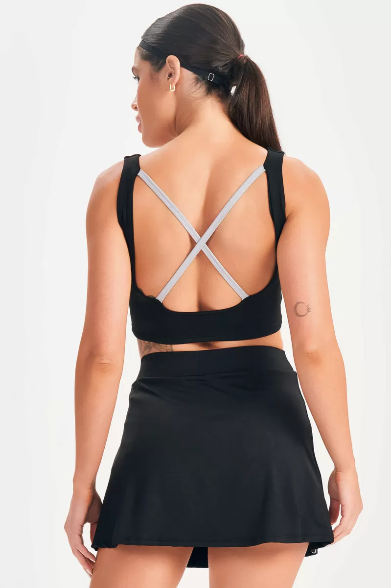 Lets Gym - Black Drop Shot Crop Top - 2684PT