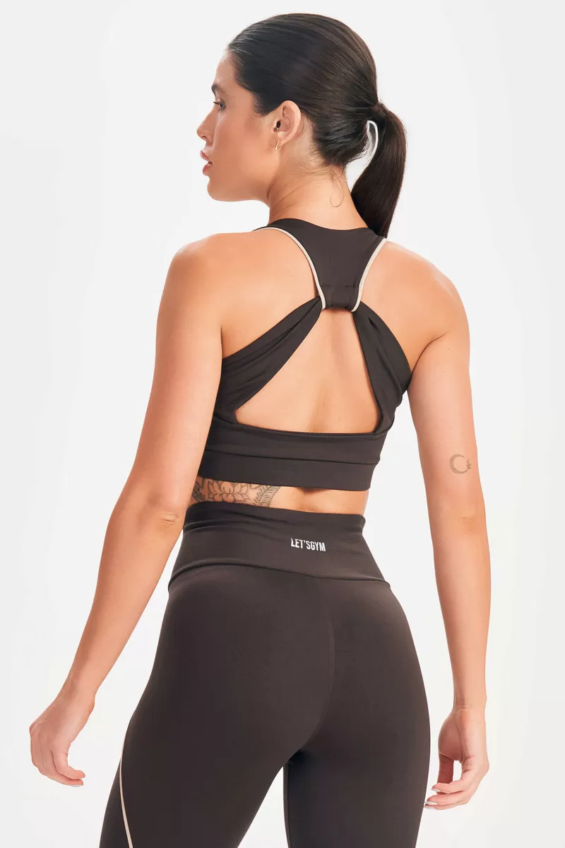 Lets Gym - Top Elastic Coffee - 2587CF