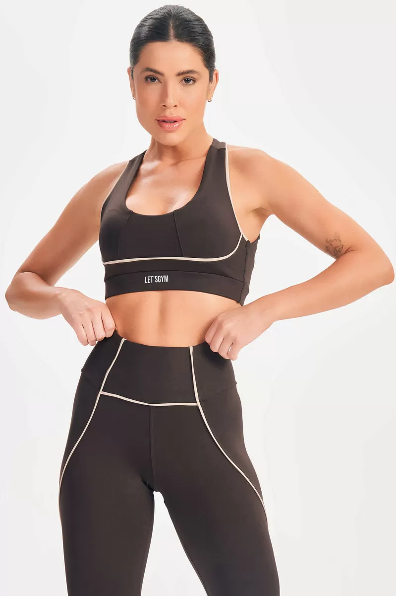 Lets Gym - Top Elastic Coffee - 2587CF