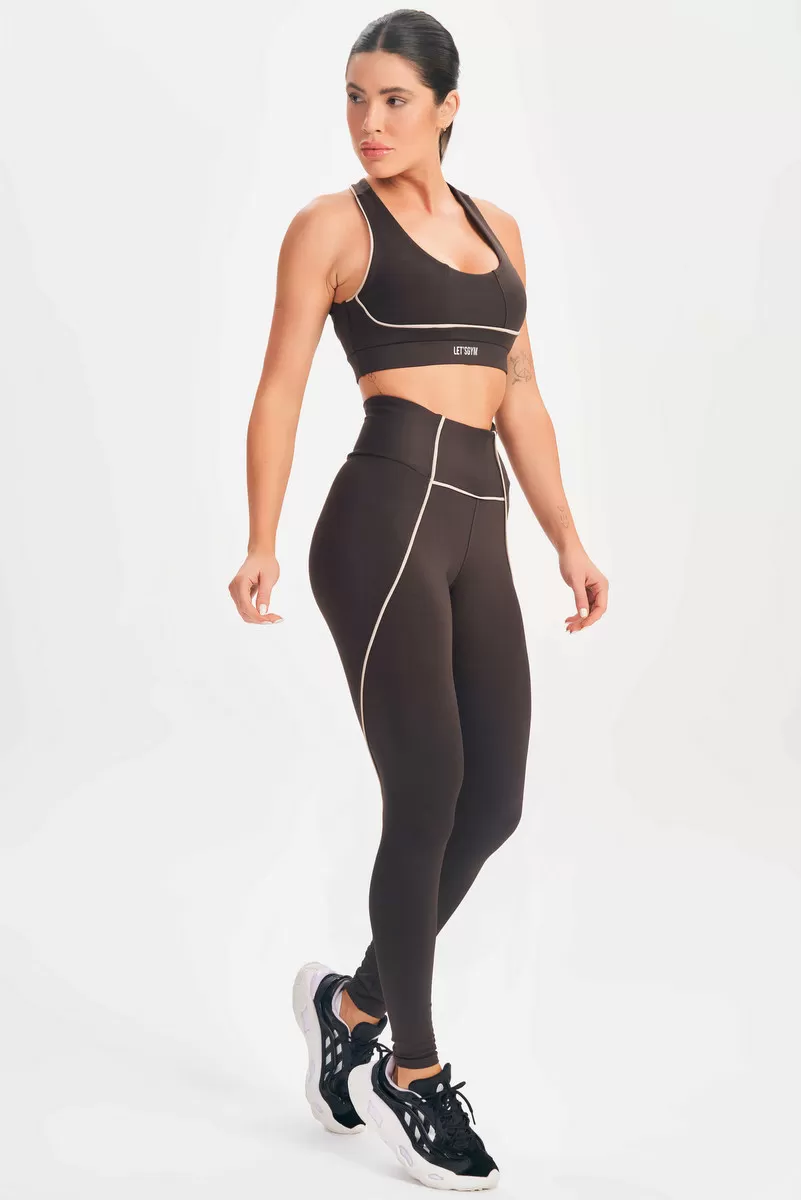 Lets Gym - Top Elastic Coffee - 2587CF