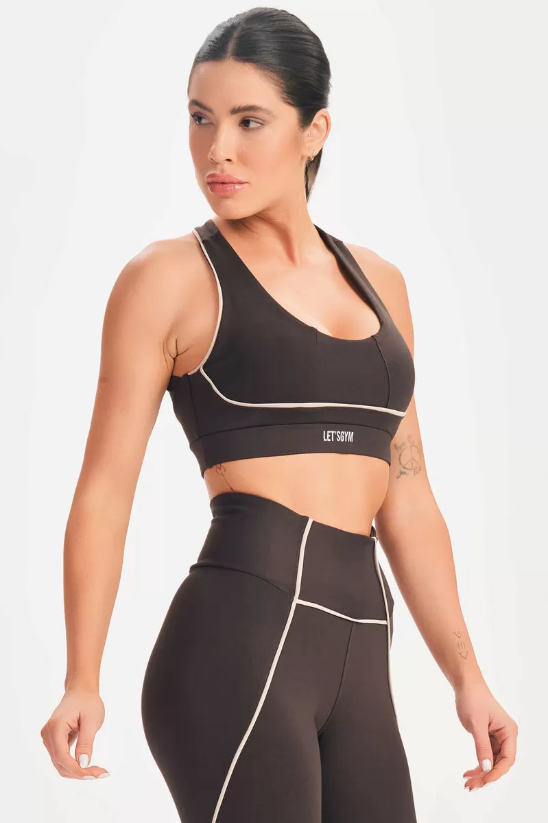 Lets Gym - Top Elastic Coffee - 2587CF