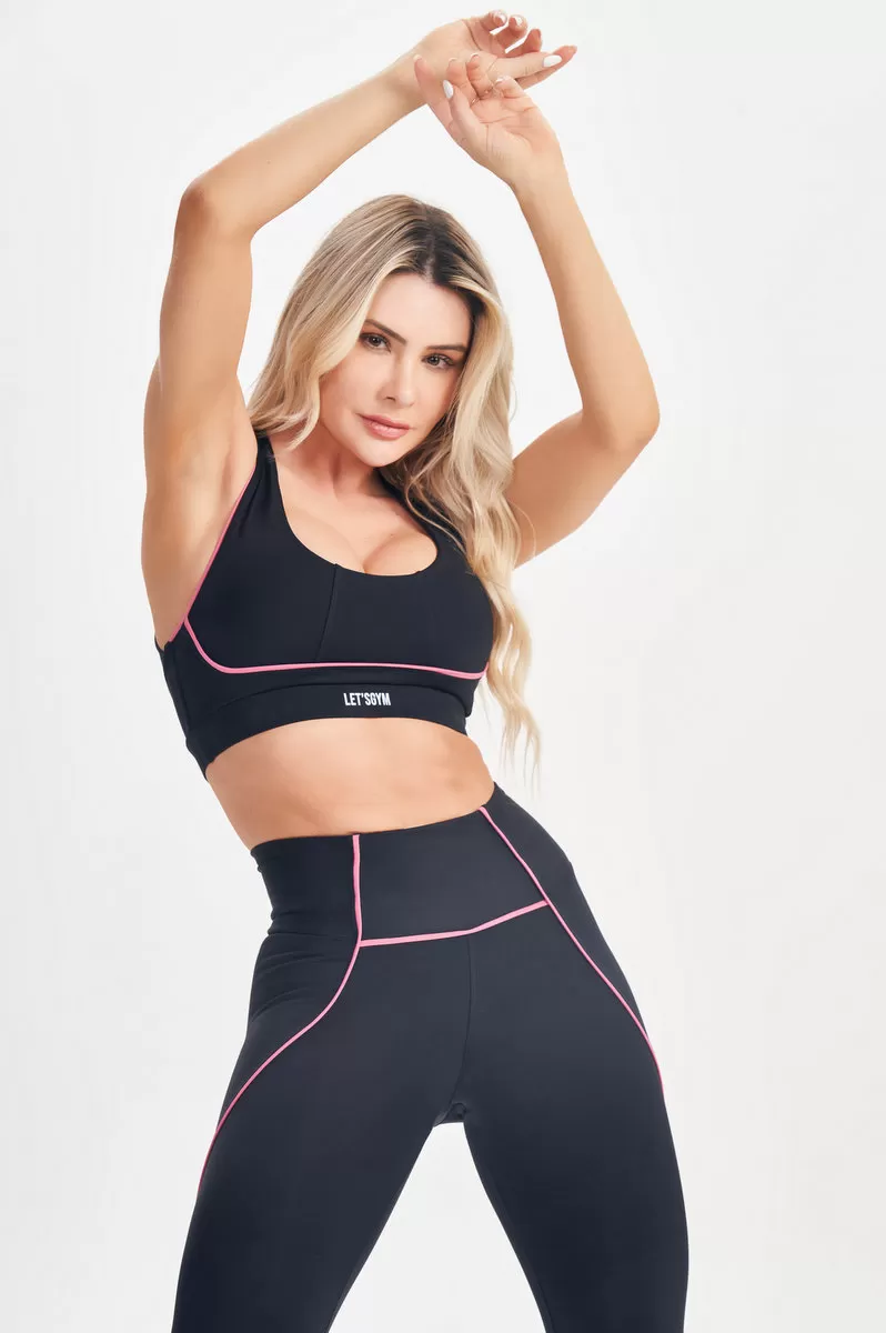 Lets Gym - Black Elastic Top - 2587PT