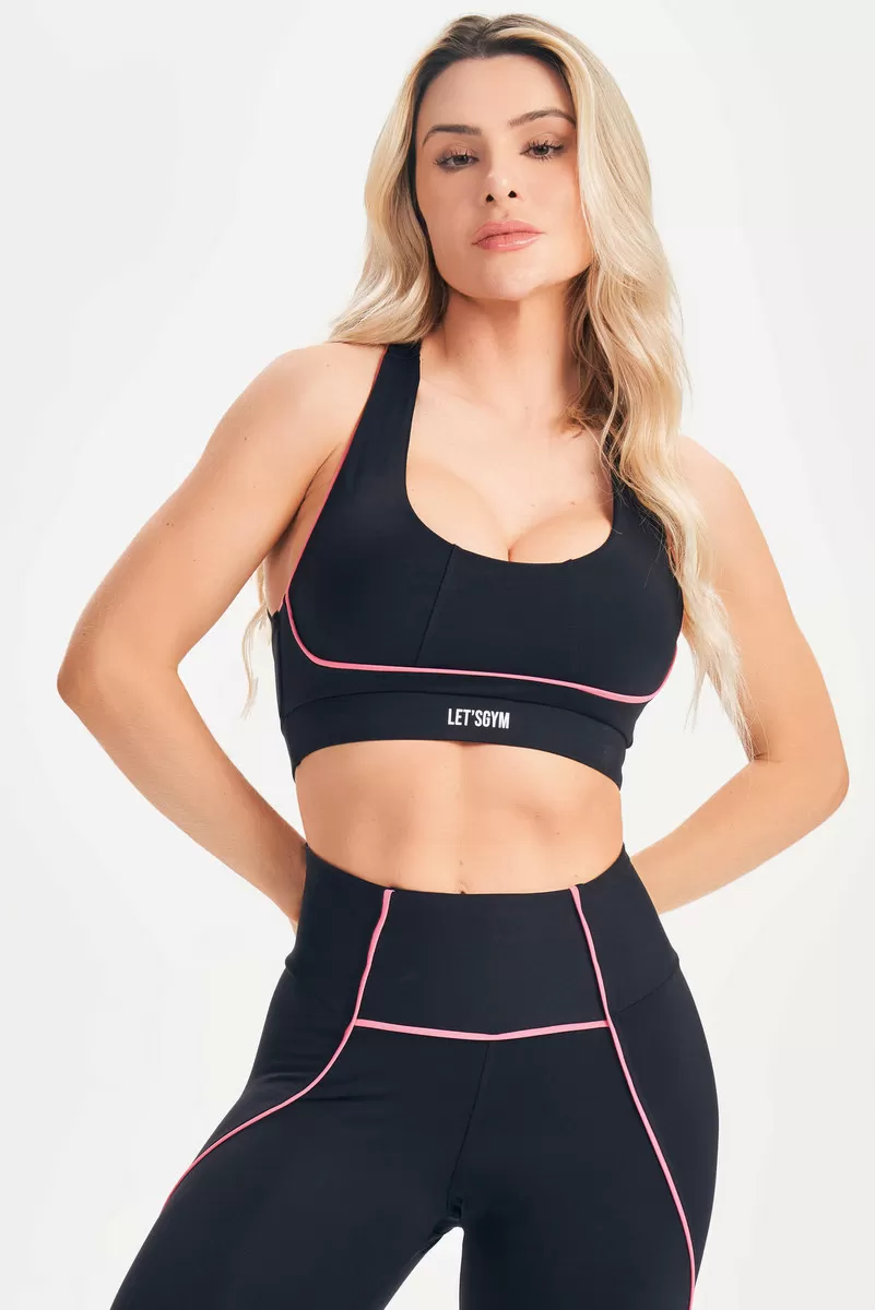 Lets Gym - Black Elastic Top - 2587PT